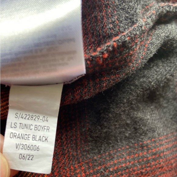 Old Navy Evermore Boyfriend Plaid Flannel Orange Black XL Swiftie ASO Taylor - Picture 7 of 11